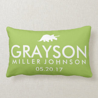 Personalized Birth Details Dinosaur Lumbar Pillow
