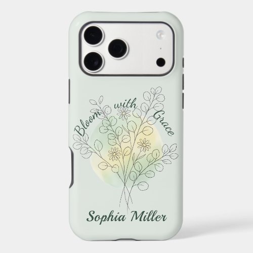 Personalized Birth Flower Custom Name Floral iPhone 17 Pro Max Case