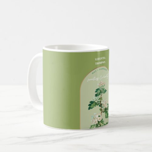 Personalized Birth Flower Month May Hawberry Coffee Mug