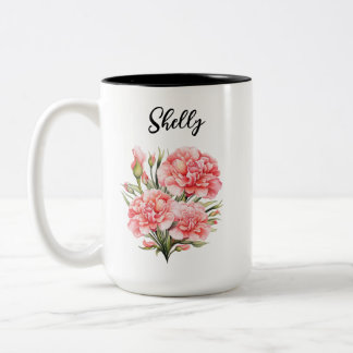 Personalized Birth Flower Mug - Custom Name Floral
