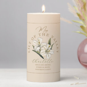 Personalized Birth Flower Pillar Candle