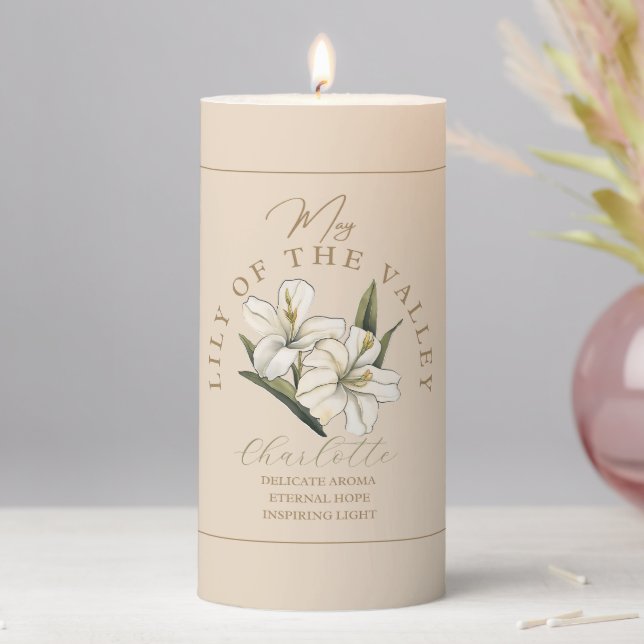 Personalized Birth Flower Pillar Candle (In Situ)