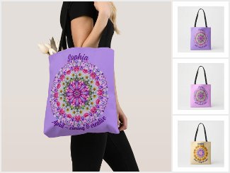 Personalized Birth Flower Tote Bags
