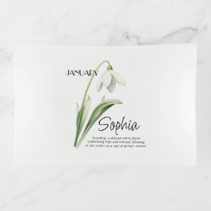 Personalized Birth Flower Trinket Dish, January Tray