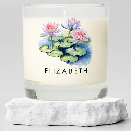 Personalized Birth Month Flower Custom Name Canvas Scented Candle