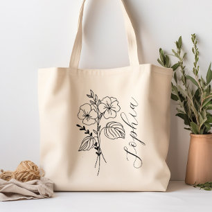 Personalized Birth Month Flower February Tote Bag
