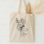 Personalized Birth Month Flower July Boho Tote Bag<br><div class="desc">A beautiful modern botanical waterlily bouquet represents July's birth month.  The ideal gift to show your favorite person how much you care. Perfect for all occasions including,  birthdays,  best friends,  Mother's Day,  bridesmaid gift,  maid of honor,  new mom,  and so much more!  Easily Personalized with your name choice.</div>