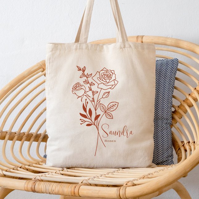 Personalized Birth Month Flower June Boho Tote Bag (Creator Uploaded)