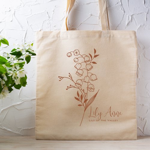 Personalized Birth Month Flower May Boho Tote Bag