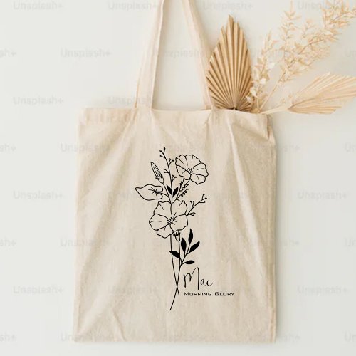 Personalized Birth Month Flower September Boho  Tote Bag