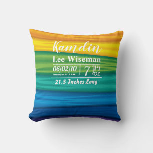 Personalized Birth Pillow lgbtq rainbow flag lesbi