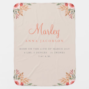 Personalized Birth Stats Baby Blanket
