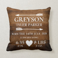 Personalized Birth Stats Baby Nursery Pillow