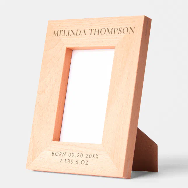 Personalized Birth Stats Birth Information Photo Engraved Frames | Zazzle