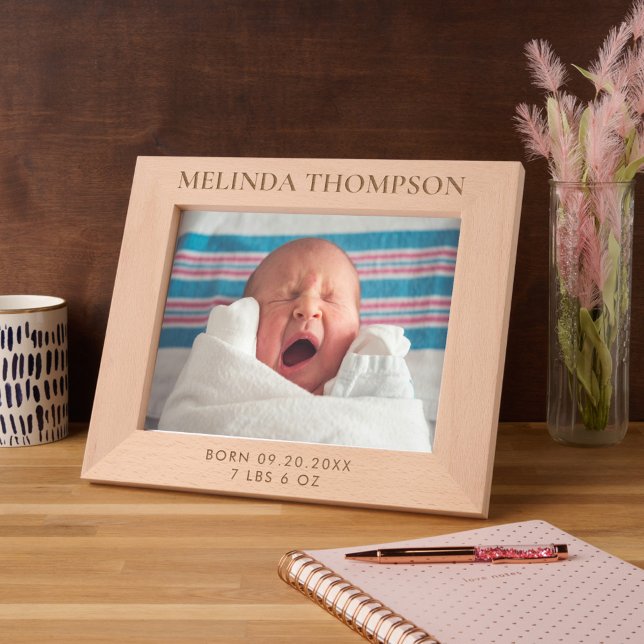 Personalized Birth Stats Birth Information Picture Engraved Frames (Personalized Birth Stats Birth Information Picture Etched Frames)