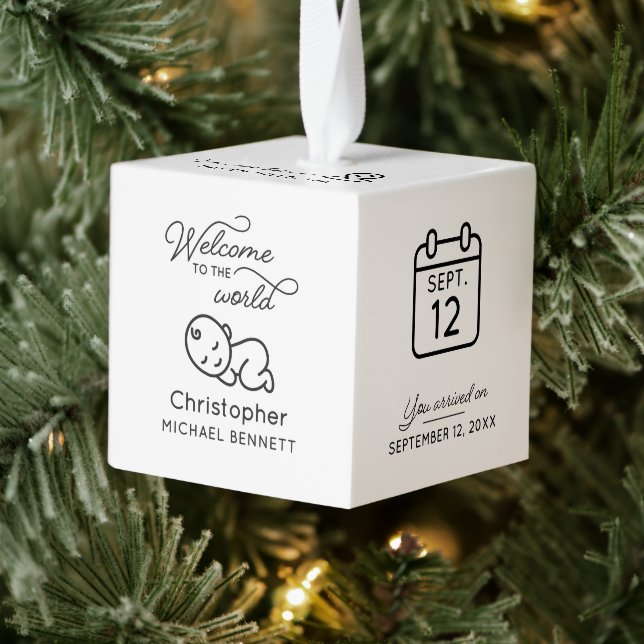 Personalized Birth Stats Ornament (Tree)