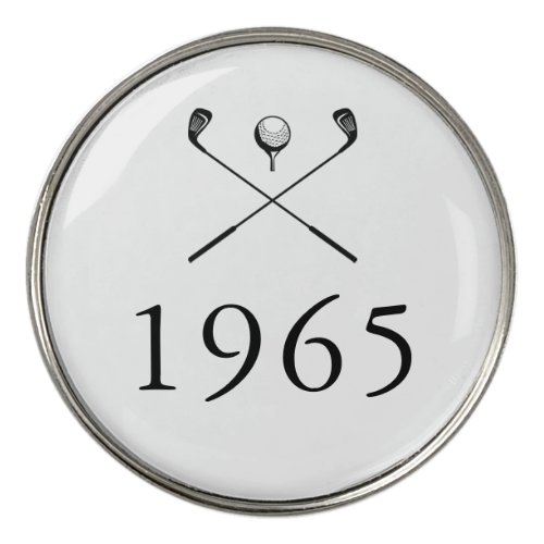 Personalized Birth Year Golf Clubs Golf Ball Marker