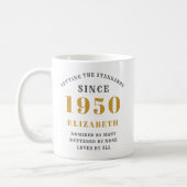 Personalized Birthday 1950 Add Your Name Elegant Coffee Mug (Left)