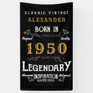 Personalized Birthday 1950 Legendary Distressed Banner