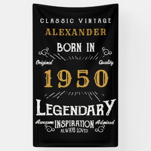 Personalized Birthday 1950 Legendary Distressed  Banner