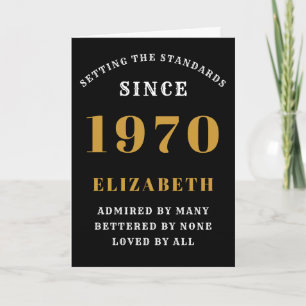 Personalized Birthday 1970 Loved Add Name Black Card