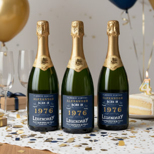 Personalized Birthday 1976 Add Your Name Legendary Sparkling Wine Label