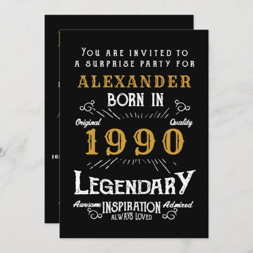 Personalized Birthday 1990 Create Your Own Invitation