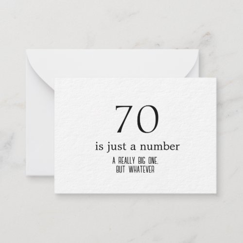 Personalized birthday 70 is just a number note card