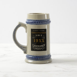 Personalized Birthday Add Name Legendary Father Beer Stein