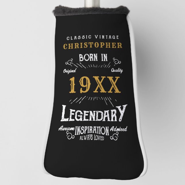 Personalized Birthday Add Name Legendary Father Golf Head Cover (Rotate 90)