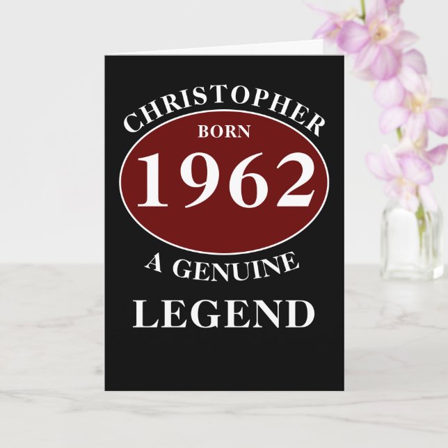 Personalized Birthday Add Name Year Born Monogram Card (Orchid)