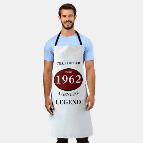 Personalized Birthday Add Name Year Born Party Apron