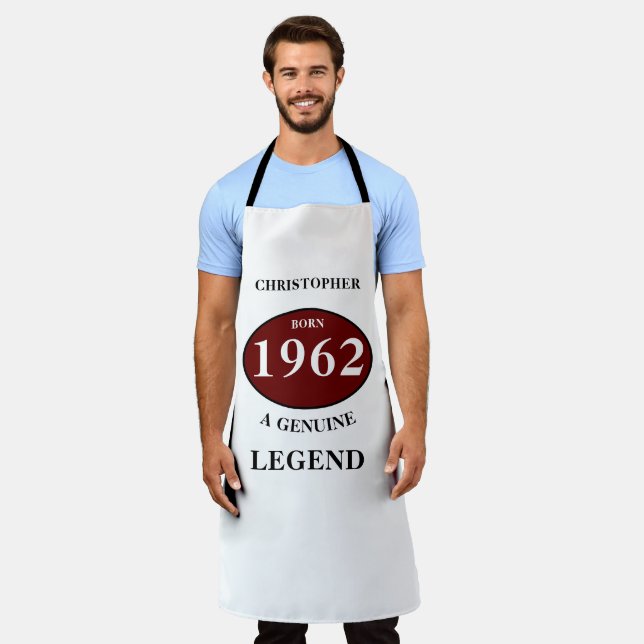Personalized Birthday Add Name Year Born Party Apron (Worn)
