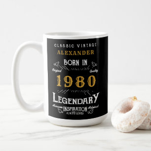 Personalized Birthday Add Your Name 1980 Legendary Coffee Mug