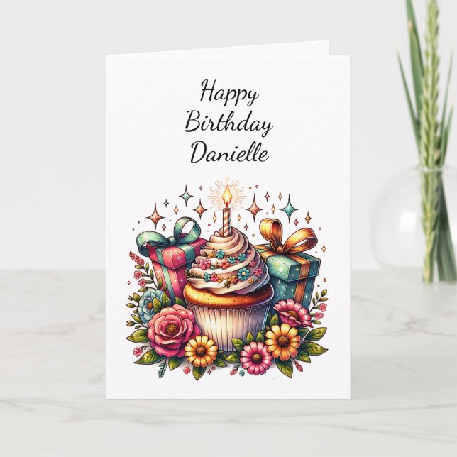 Personalized Birthday and Coloring Page Card (Front)