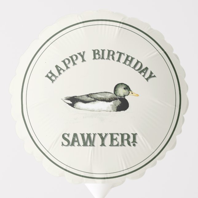 Personalized Birthday Balloon Mallard Duck (Front)