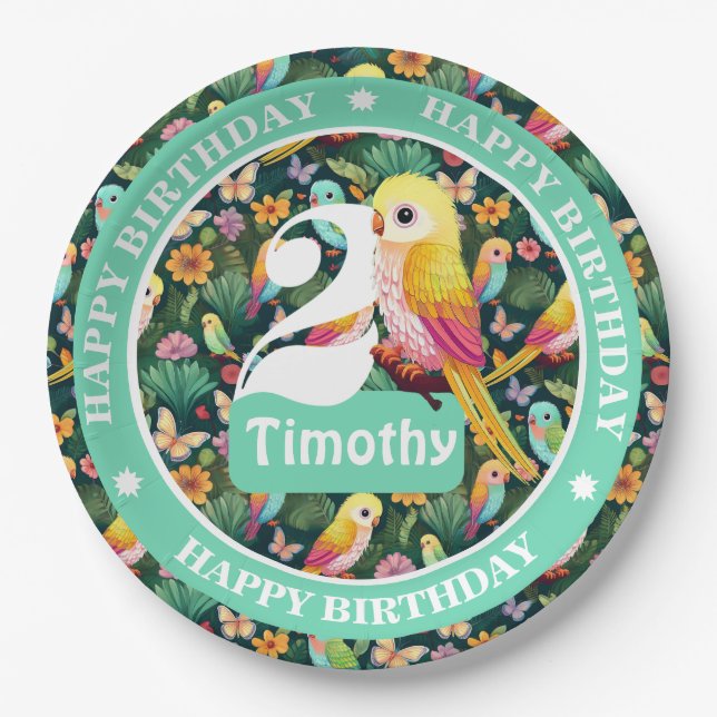 Personalized Birthday Balloon Paper Plates (Front)