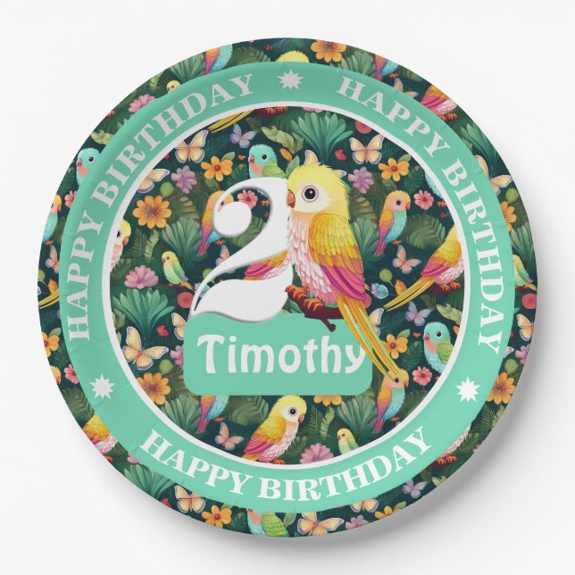 Personalized Birthday Balloon Paper Plates (Front)