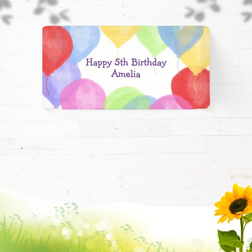 Personalized  Birthday Balloon Party Banner