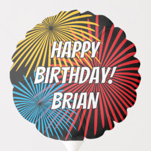 Personalized Birthday balloon with fireworks print