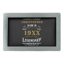 Personalized Birthday Best Dad Ever Legendary Gold Belt Buckle