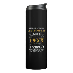 Personalized Birthday Best Dad Ever Legendary Gold Thermal Tumbler