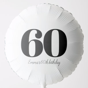 Personalized Birthday Black and White Balloon