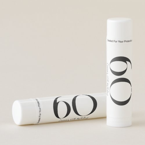 Personalized Birthday Black and White Lip Balm