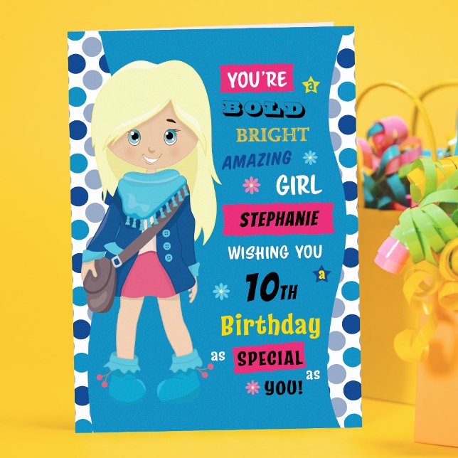 Personalized Birthday - Blonde Girl Card (Creator Uploaded)