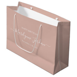 Personalized Birthday Blush Pink Large Gift Bag