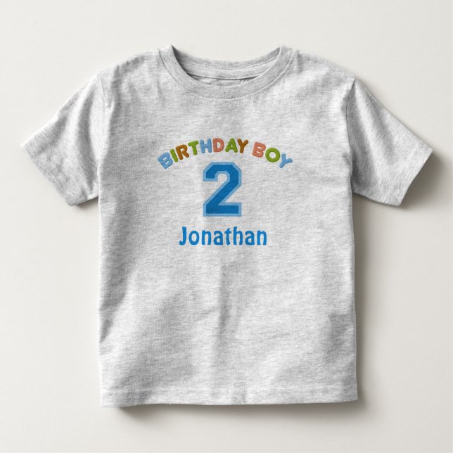 Personalized Birthday Boy (2 years old) Toddler T-shirt (Front)