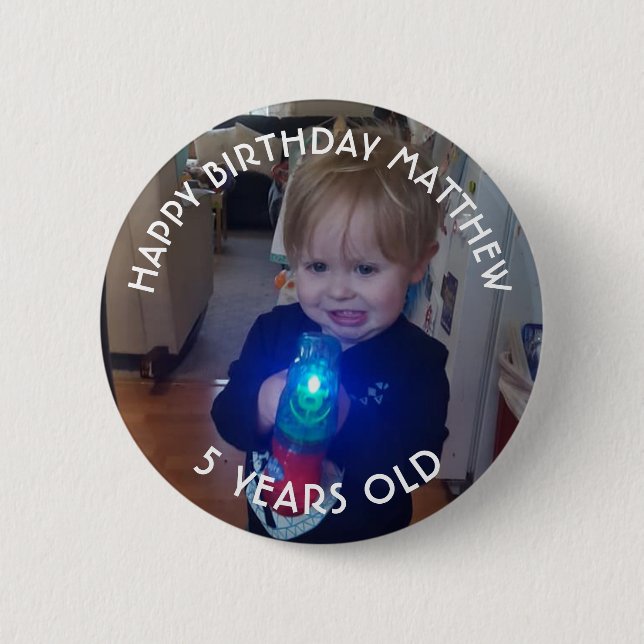 Personalized Birthday Boy Button (Front)