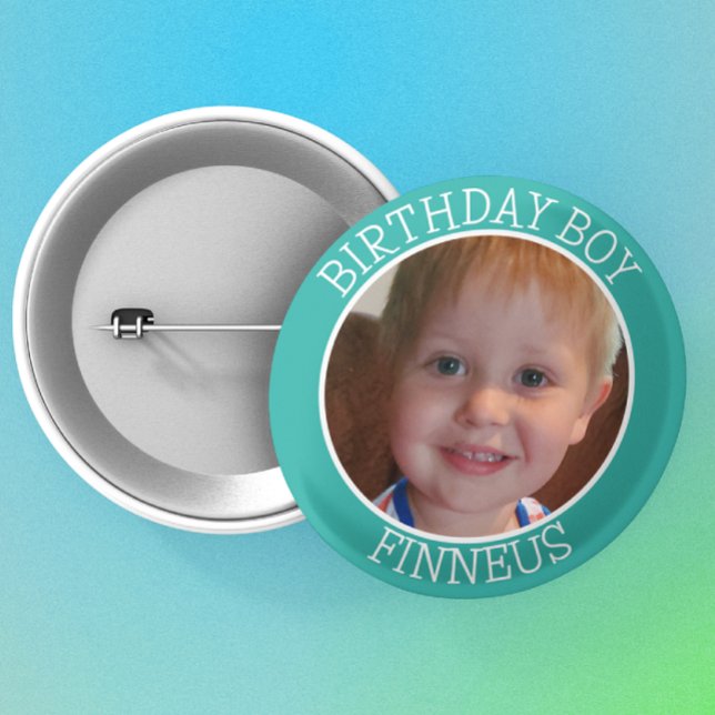 Personalized Birthday Boy| Name and Photo Button (Creator Uploaded)