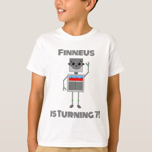 Personalized Birthday Boy Robot Themed T_Shirt